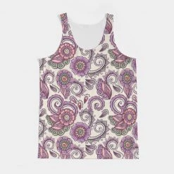 Harlow & Lloyd Purple Cream Paisley Men's Tank T Shirts & Tanks