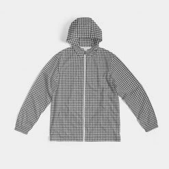 Harlow & Lloyd Houndstooth Men's Windbreaker Hooded Jacket