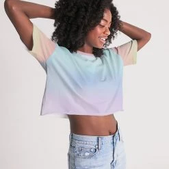 Harlow & Lloyd Soft Rainbow Lounge Cropped Tee