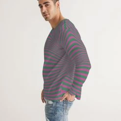 Harlow & Lloyd Fuchsia & Green Optical Men's Long Sleeve Tee 12 Harlow & Lloyd Fuchsia & Green Optical Men's Long Sleeve Tee