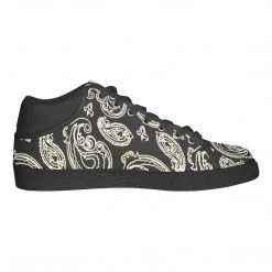 Harlow & Lloyd Black & Bone Paisley Chukka Canvas Mens Shoes