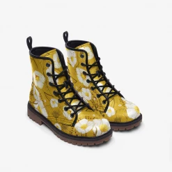 Harlow & Lloyd Yellow Floral Lace Up Boots