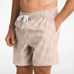 Subliminator Pink Vanilla Check Fleece Shorts