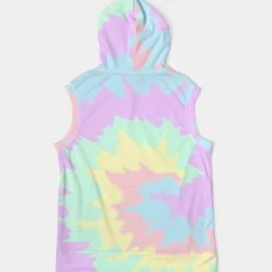 Harlow & Lloyd Hoodies Pastel Smash Tie Dye Men's Premium Heavyweight Sleeveless Hoodie