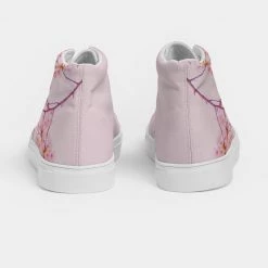 Harlow & Lloyd Pink Cherry Blossom Women's Hightop Canvas Shoe
