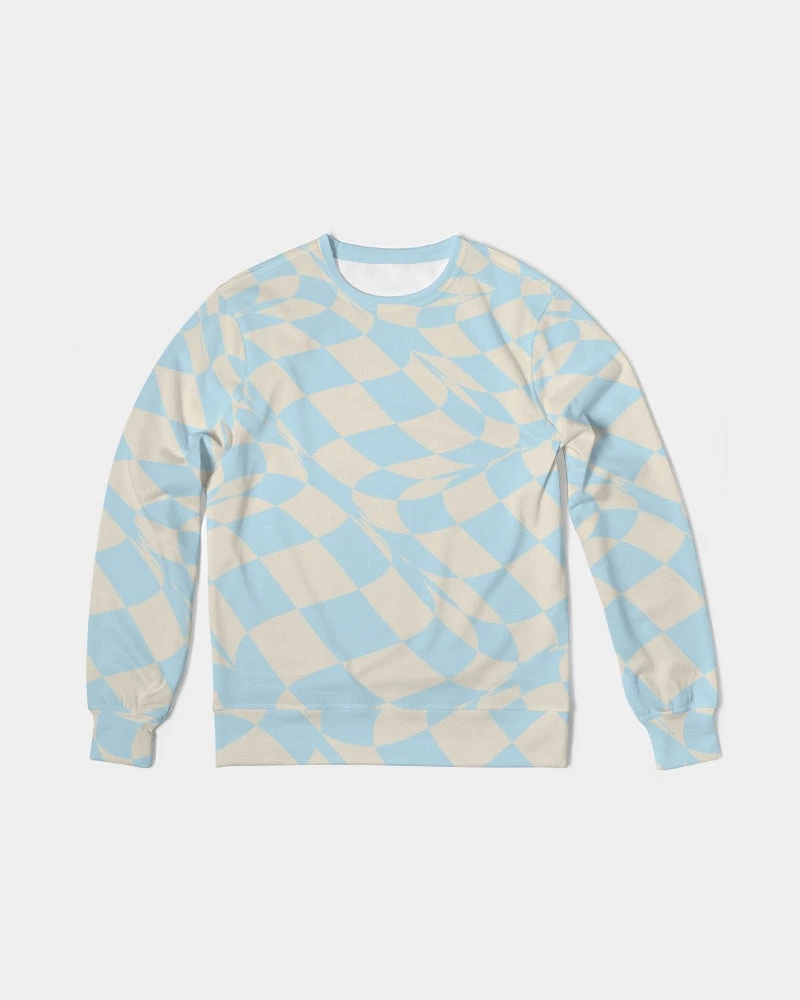 Harlow & Lloyd Blue & Vanilla Ripple Check French Terry Pullover Sweatshirt 3 Harlow & Lloyd Blue & Vanilla Ripple Check French Terry Pullover Sweatshirt