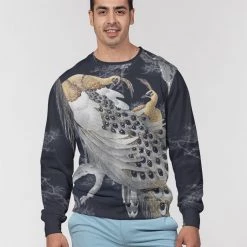 Harlow & Lloyd Perched Peacocks French Terry Pullover Sweatshirt Sweatshirts & Pullovers