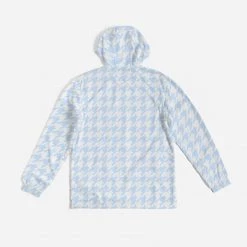 Harlow & Lloyd Jackets Baby Blue Large Houndstooth Men's Hooded Windbreaker Jacket 17 Harlow & Lloyd Jackets Baby Blue Large Houndstooth Men's Hooded Windbreaker Jacket