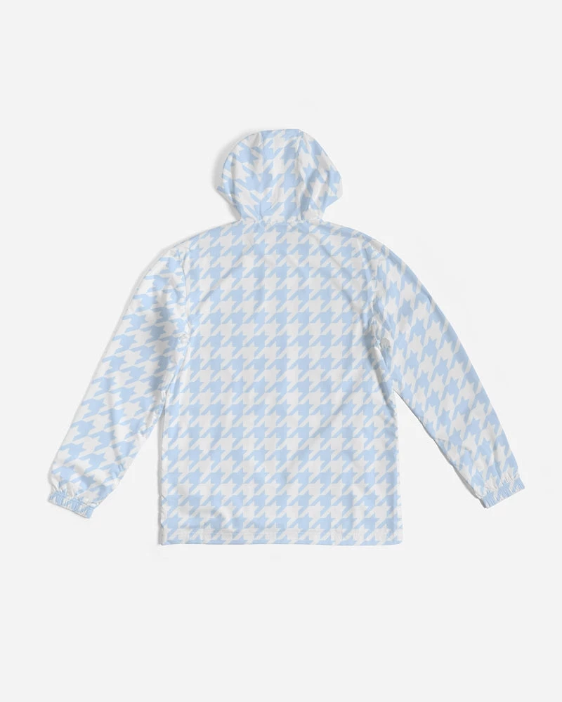 Harlow & Lloyd Jackets Baby Blue Large Houndstooth Men's Hooded Windbreaker Jacket 10 Harlow & Lloyd Jackets Baby Blue Large Houndstooth Men's Hooded Windbreaker Jacket