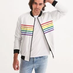 Harlow & Lloyd Rainbow Stripes Bomber Jacket