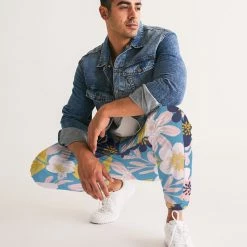 Harlow & Lloyd Pants & Joggers Blue Frisky Floral Men's Lightweight Track Pants