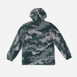 Harlow & Lloyd Green Camo Men's Windbreaker Hooded Jacket