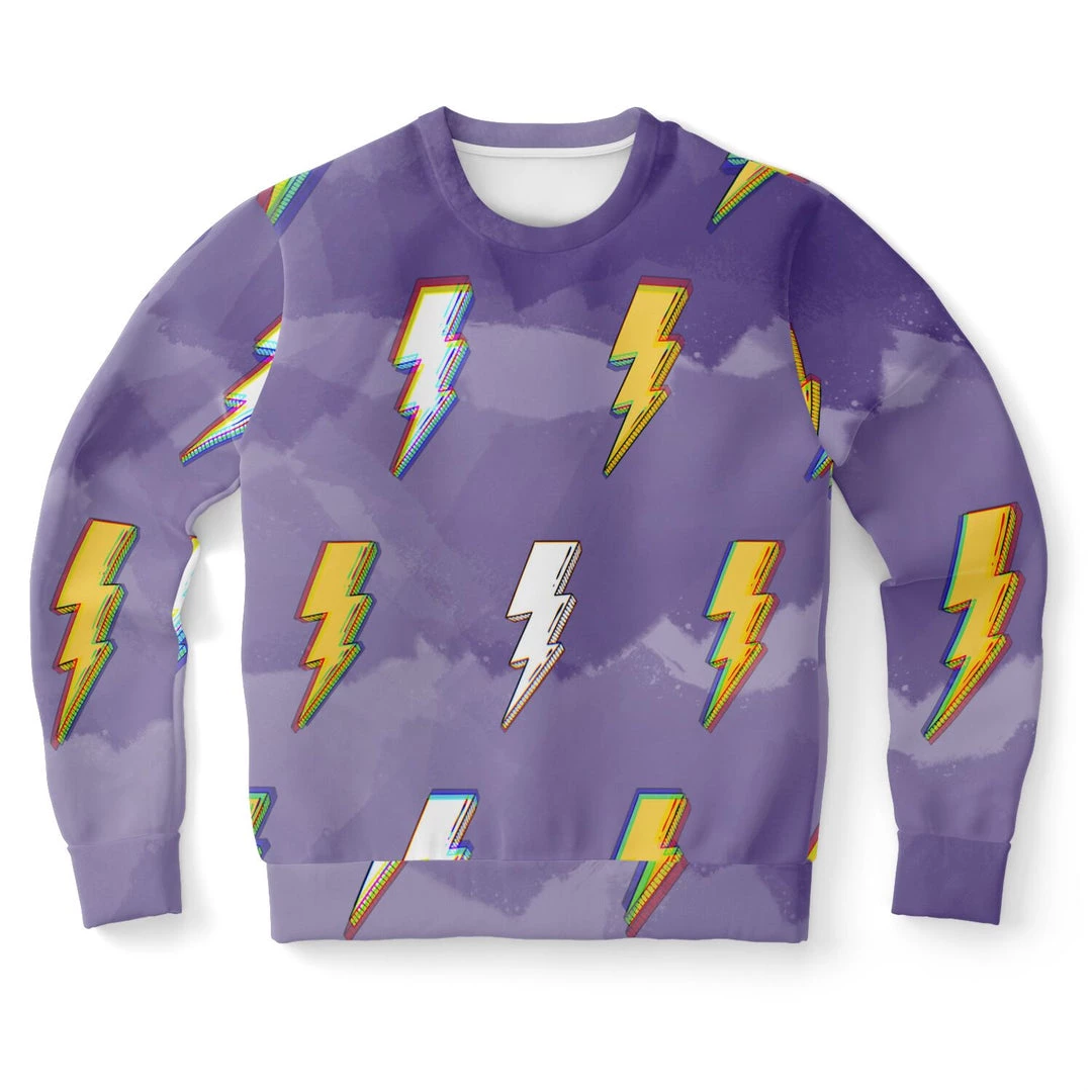 Subliminator Sweatshirts & Pullovers Lightning Bolt Unisex Fleece Sweatshirt 3 Subliminator Sweatshirts & Pullovers Lightning Bolt Unisex Fleece Sweatshirt