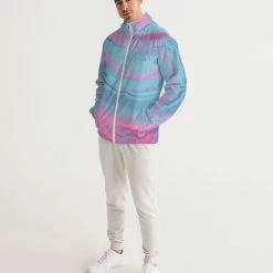 Harlow & Lloyd Jackets Marshmallow Marbled Men's Hooded Windbreaker