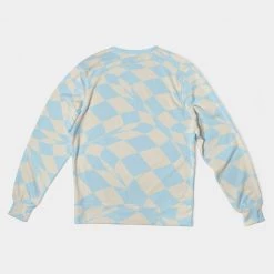 Harlow & Lloyd Blue & Vanilla Ripple Check French Terry Pullover Sweatshirt