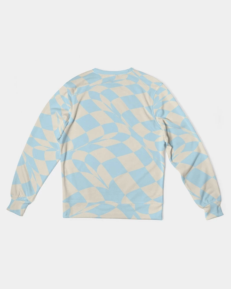 Harlow & Lloyd Blue & Vanilla Ripple Check French Terry Pullover Sweatshirt 4 Harlow & Lloyd Blue & Vanilla Ripple Check French Terry Pullover Sweatshirt