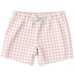 Subliminator Swimwear Pale Pink Gingham Check Swim Shorts