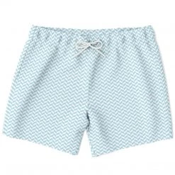 Subliminator Men Powder Blue Herringbone Swim Shorts