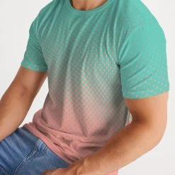 Harlow & Lloyd Green Peach Dots Men's Tee