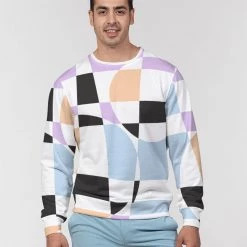 Harlow & Lloyd Lilac Multi Checkerboard Men's French Terry Pullover Sweatshirt Sweatshirts & Pullovers 11 Harlow & Lloyd Lilac Multi Checkerboard Men's French Terry Pullover Sweatshirt Sweatshirts & Pullovers