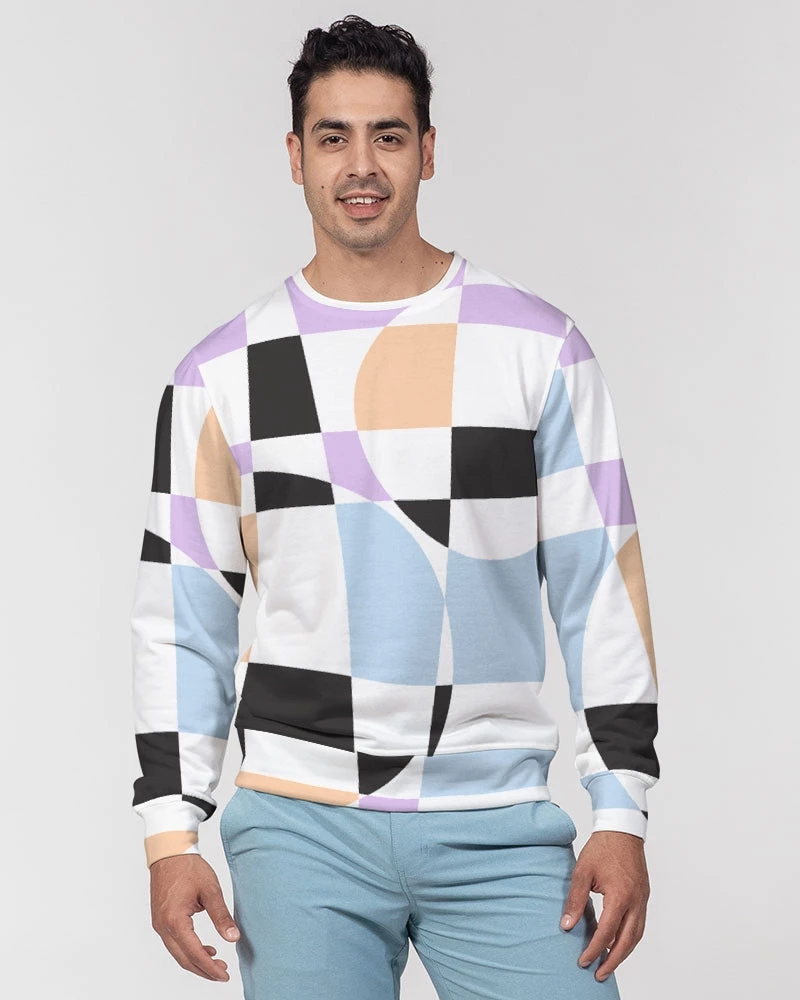Harlow & Lloyd Lilac Multi Checkerboard Men's French Terry Pullover Sweatshirt Sweatshirts & Pullovers 5 Harlow & Lloyd Lilac Multi Checkerboard Men's French Terry Pullover Sweatshirt Sweatshirts & Pullovers