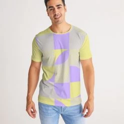 Harlow & Lloyd Sahara Sand & Lilac Geometric Men's T Shirt