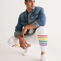 Harlow & Lloyd Rainbow Thin Stripes Lightweight Track Pants