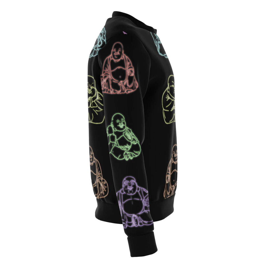 Subliminator Neon Buddhas Black Unisex Fleece Sweatshirt Sweatshirts & Pullovers 12 Subliminator Neon Buddhas Black Unisex Fleece Sweatshirt Sweatshirts & Pullovers