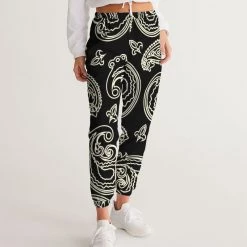 Harlow & Lloyd Black & Bone Paisley Lightweight Women's Track Pants Pants & Joggers