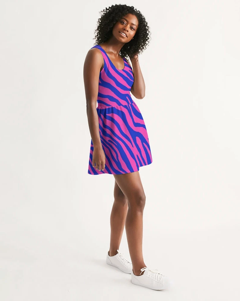 Harlow & Lloyd Electric Zebra Women's Scoop Neck Skater Dress 5 Harlow & Lloyd Electric Zebra Women's Scoop Neck Skater Dress