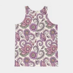 Harlow & Lloyd Purple Cream Paisley Men's Tank T Shirts & Tanks