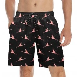 Harlow & Lloyd Flying Flamingos Black Board Shorts