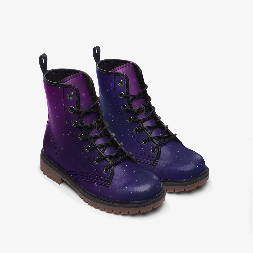Harlow & Lloyd Purple Galaxy Lace Up Boots Shoes 4 Harlow & Lloyd Purple Galaxy Lace Up Boots Shoes