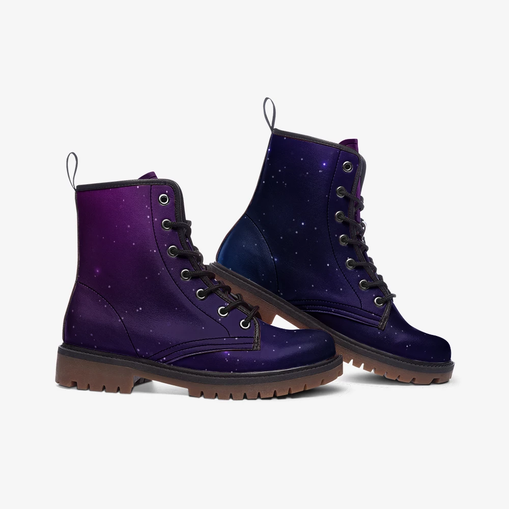Harlow & Lloyd Purple Galaxy Lace Up Boots Shoes 5 Harlow & Lloyd Purple Galaxy Lace Up Boots Shoes