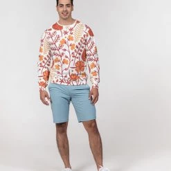 Harlow & Lloyd Sweatshirts & Pullovers Orange Retro Garden Men's French Terry Pullover Sweatshirt