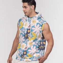 Harlow & Lloyd Hoodies Blue Frisky Floral Men's Premium Heavyweight Sleeveless Hoodie 12 Harlow & Lloyd Hoodies Blue Frisky Floral Men's Premium Heavyweight Sleeveless Hoodie