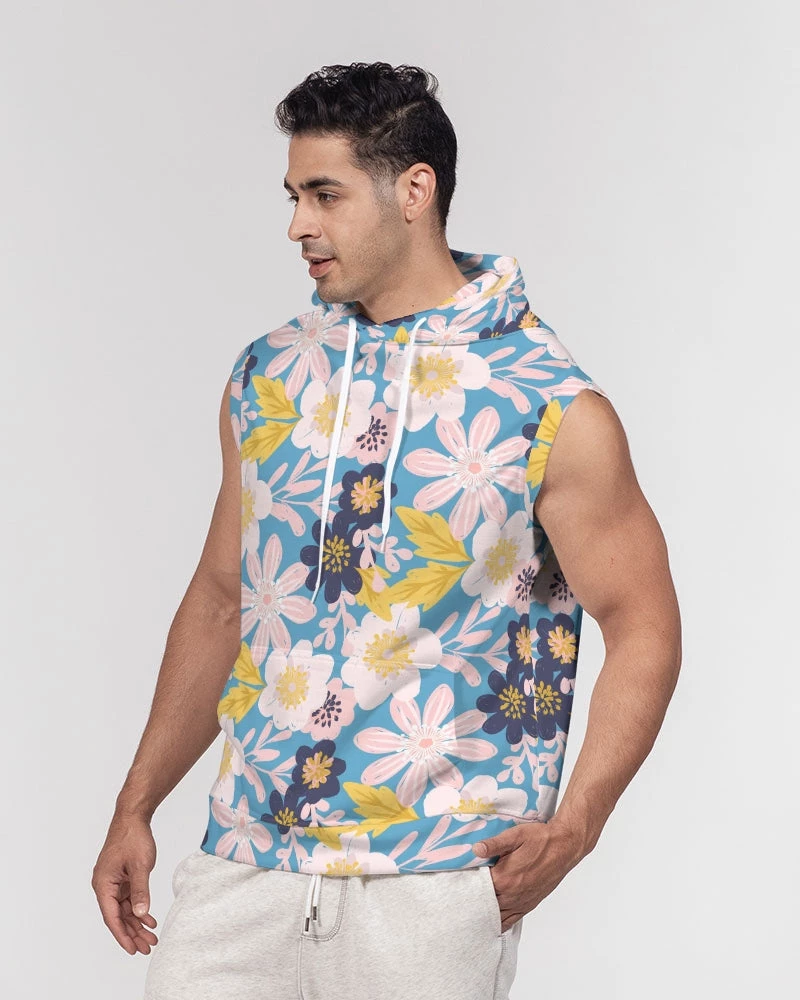 Harlow & Lloyd Hoodies Blue Frisky Floral Men's Premium Heavyweight Sleeveless Hoodie 6 Harlow & Lloyd Hoodies Blue Frisky Floral Men's Premium Heavyweight Sleeveless Hoodie