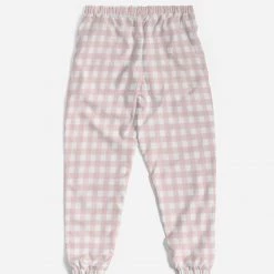 Harlow & Lloyd Pants & Joggers Pale Pink Gingham Check Men's Lightweight Track Pants