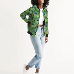 Harlow & Lloyd Jackets Stunning Peacock Women's Bomber Jacket
