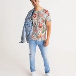 Harlow & Lloyd Blood Orange Floral Men's Tee 16 Harlow & Lloyd Blood Orange Floral Men's Tee