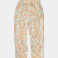 Harlow & Lloyd Green & Orange Snake Print Women's Belted Tapered Pants 12 Harlow & Lloyd Green & Orange Snake Print Women's Belted Tapered Pants