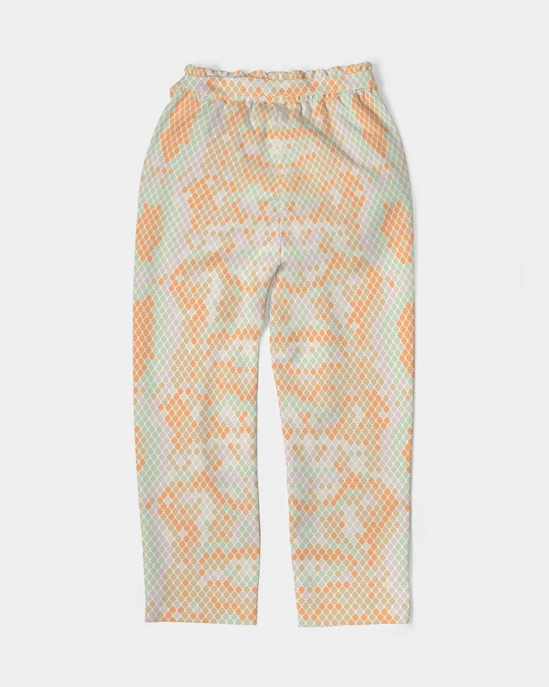 Harlow & Lloyd Green & Orange Snake Print Women's Belted Tapered Pants 6 Harlow & Lloyd Green & Orange Snake Print Women's Belted Tapered Pants