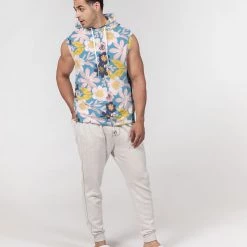 Harlow & Lloyd Hoodies Blue Frisky Floral Men's Premium Heavyweight Sleeveless Hoodie 15 Harlow & Lloyd Hoodies Blue Frisky Floral Men's Premium Heavyweight Sleeveless Hoodie