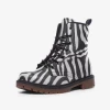 Harlow & Lloyd White Tiger Stripe Lace Up Boots Shoes