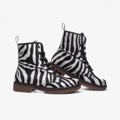 Harlow & Lloyd White Tiger Stripe Lace Up Boots Shoes