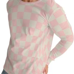 Harlow & Lloyd Pink Vanilla Check Men's Long Sleeve Tee T Shirts & Tanks