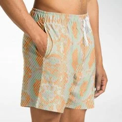 Subliminator Green & Orange Snake Fleece Shorts