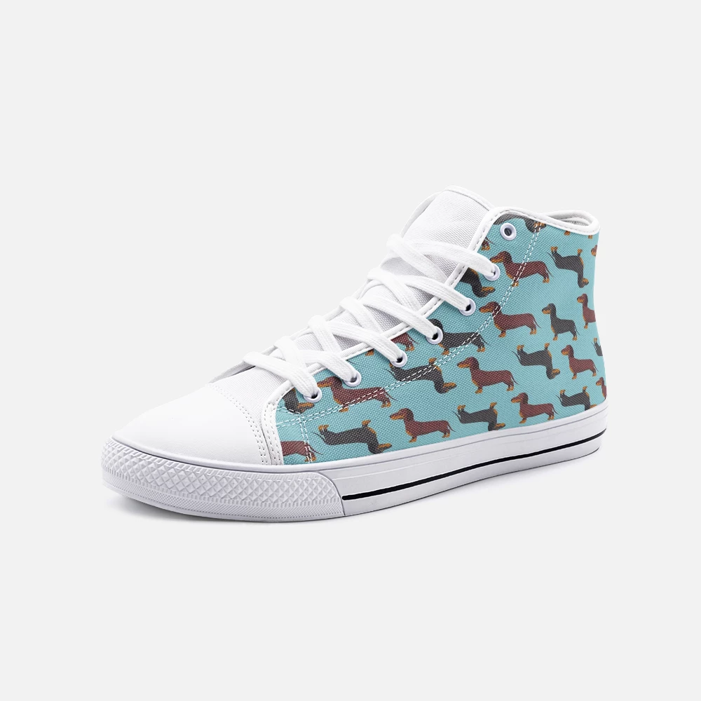 Harlow & Lloyd Dachshund Green High Top Unisex Canvas Shoes 3 Harlow & Lloyd Dachshund Green High Top Unisex Canvas Shoes
