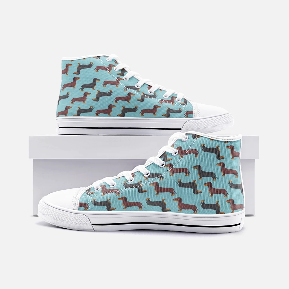 Harlow & Lloyd Dachshund Green High Top Unisex Canvas Shoes 4 Harlow & Lloyd Dachshund Green High Top Unisex Canvas Shoes