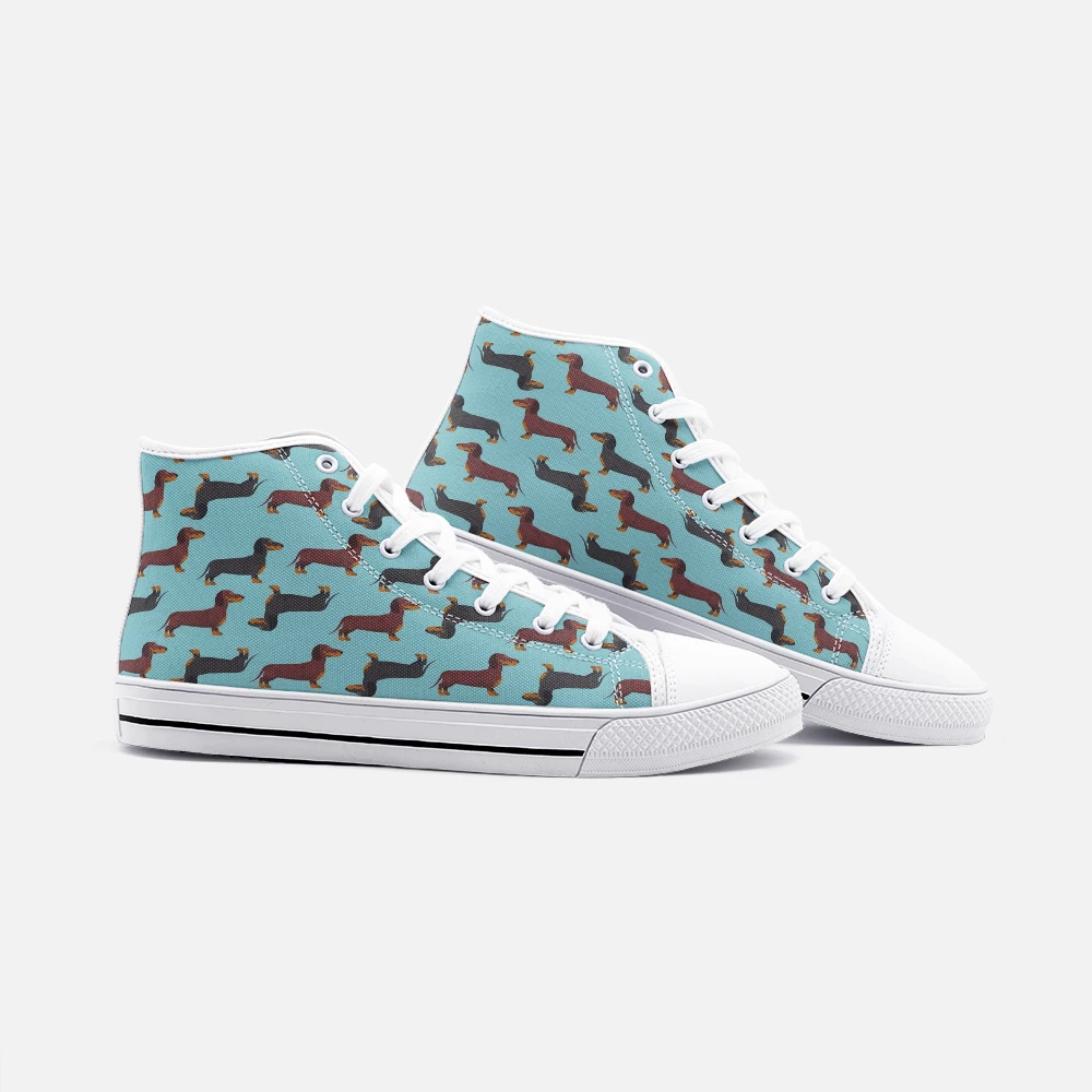 Harlow & Lloyd Dachshund Green High Top Unisex Canvas Shoes 5 Harlow & Lloyd Dachshund Green High Top Unisex Canvas Shoes